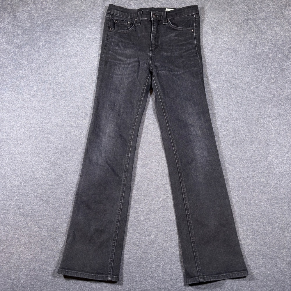 Rag & Bone Jeans Women 26 Black Worn Black Bootcut Denim Pants Boho Southern